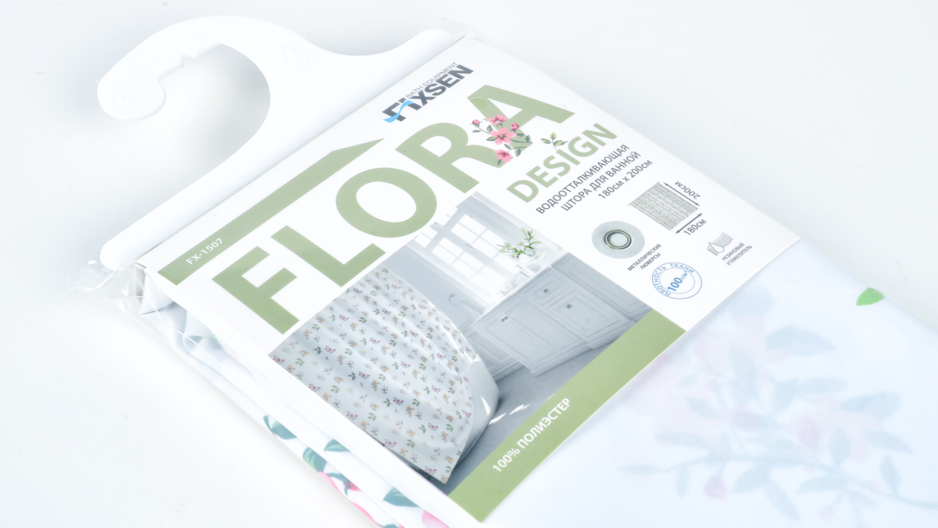 Штора для ванной Fixsen Flora FX-1507