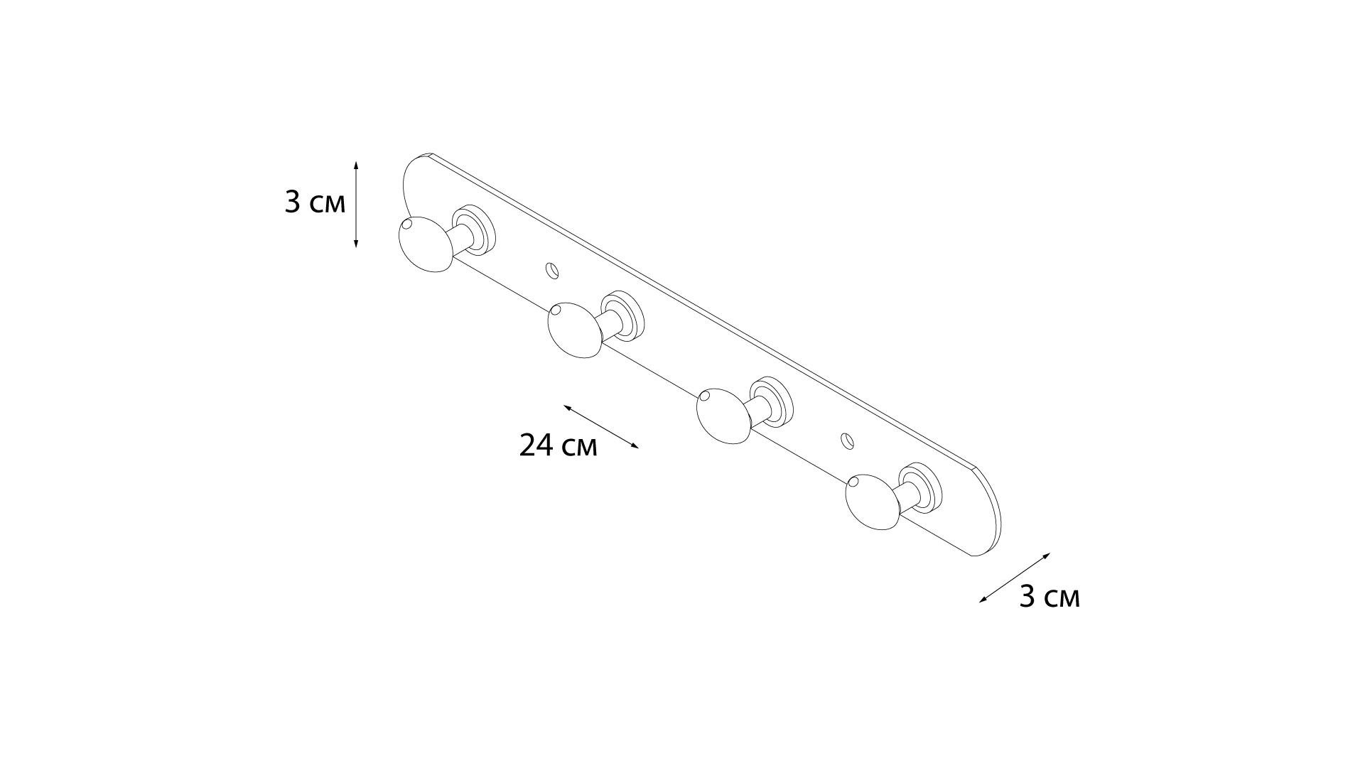 Планка 4 крючка Fixsen FX-1414