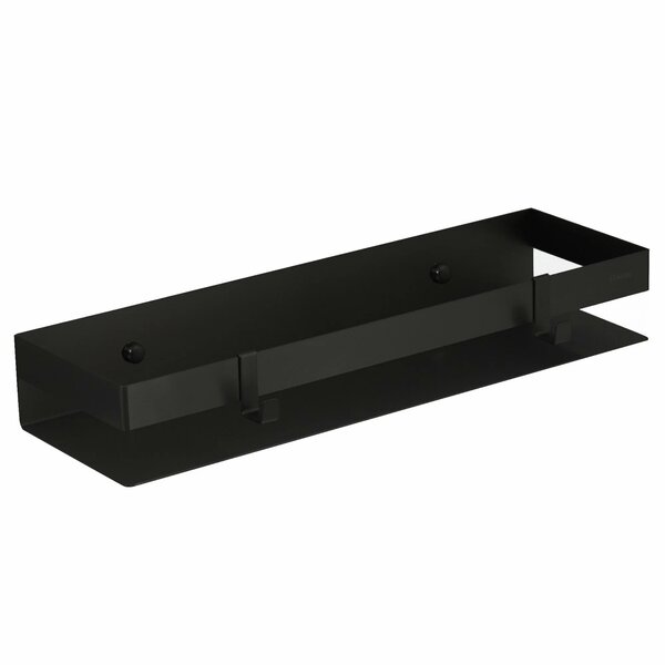 SHELF LINE Полка для душа прямая 400мм из нерж. стали с крючками, черный, LM, 9772053