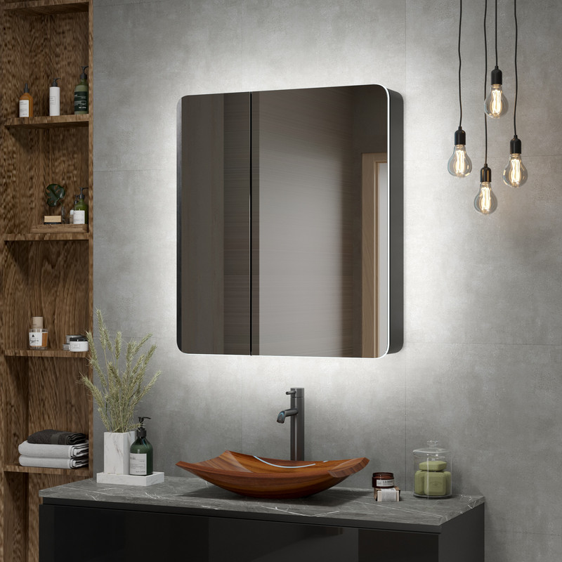 Зеркало-шкаф Eltoro black LED 760х850