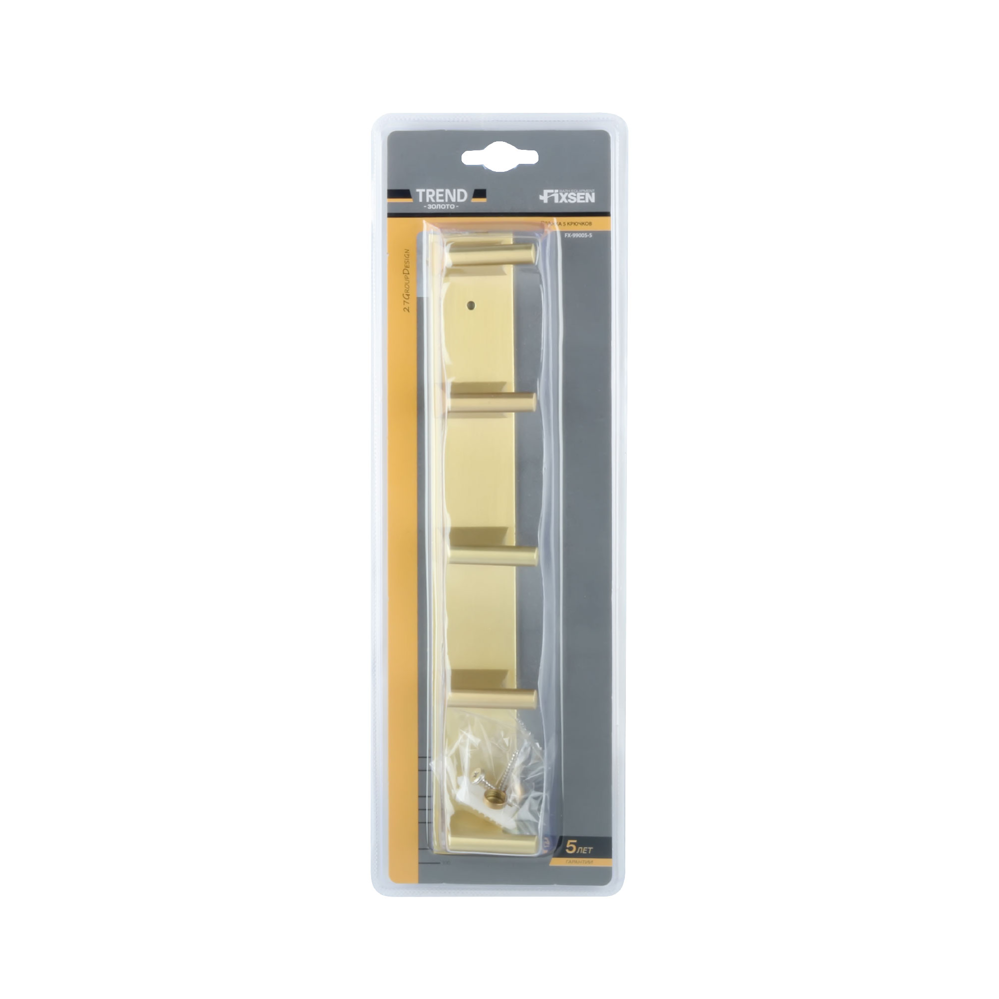 Планка 5 крючков FIXSEN Trend Gold  FX-99005-5)