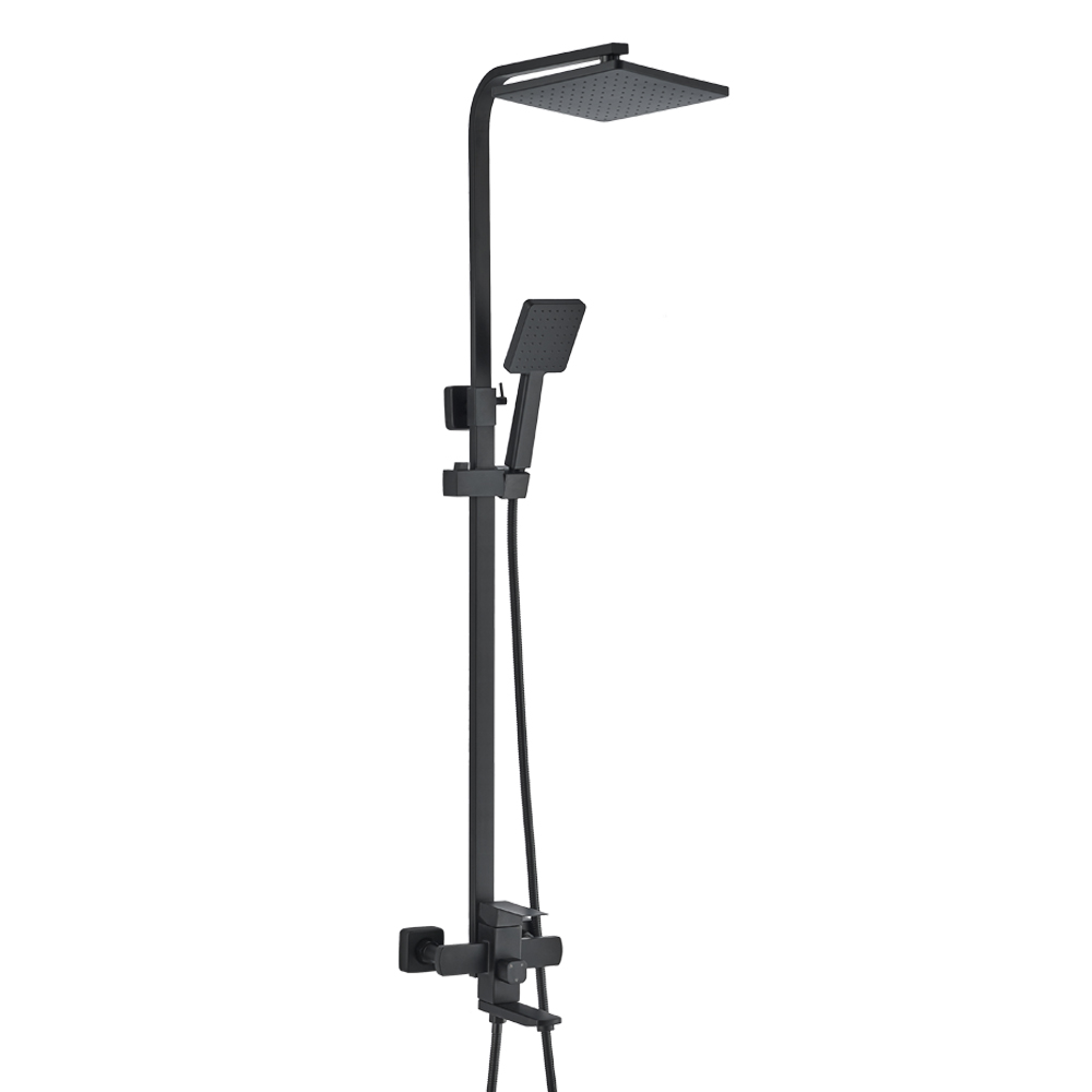 Стойка душевая со смесителем для ванны черная KUBUS, KUB13-314Black