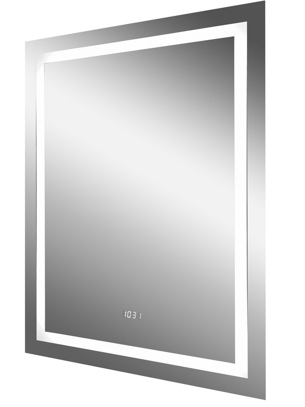 Зеркало Verte LED с часами 500x700