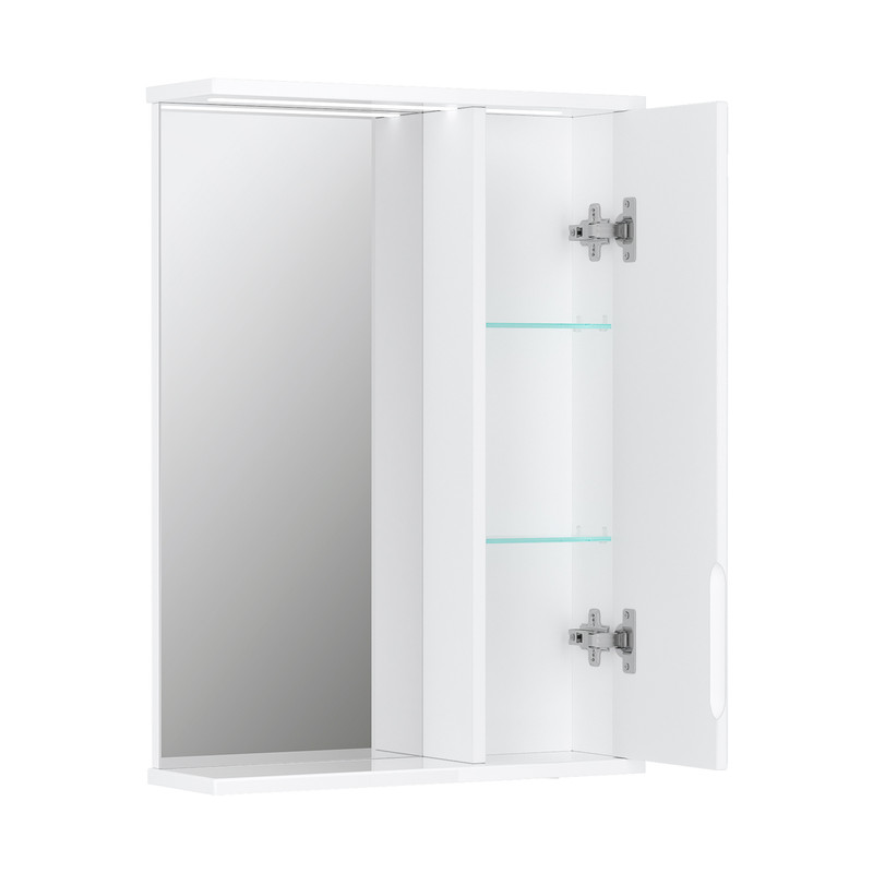 Зеркало-шкаф Joli 50, с LED подсветкой, правый, белый, VOLNA