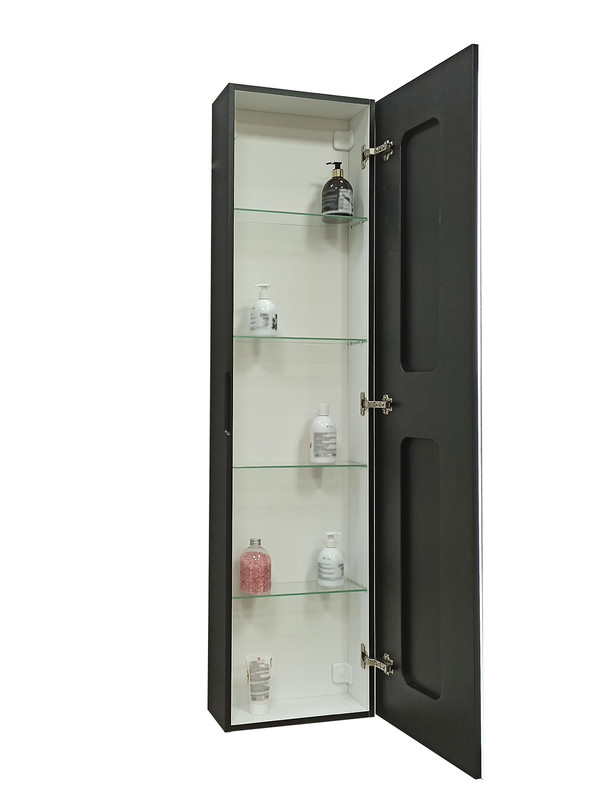 Зеркало-шкаф Mirror Box black Led 400х1600