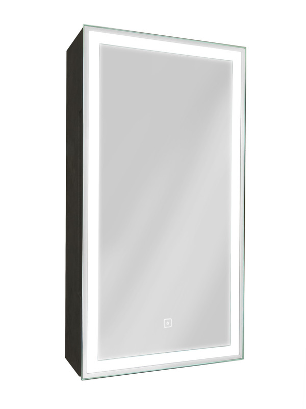 Зеркало-шкаф Mirror Box black Led 350х650 правый