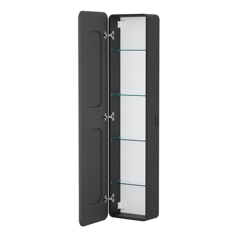 Пенал EQUIL зеркальный EQUIL Eltoro LED 40 подвесной черный софт