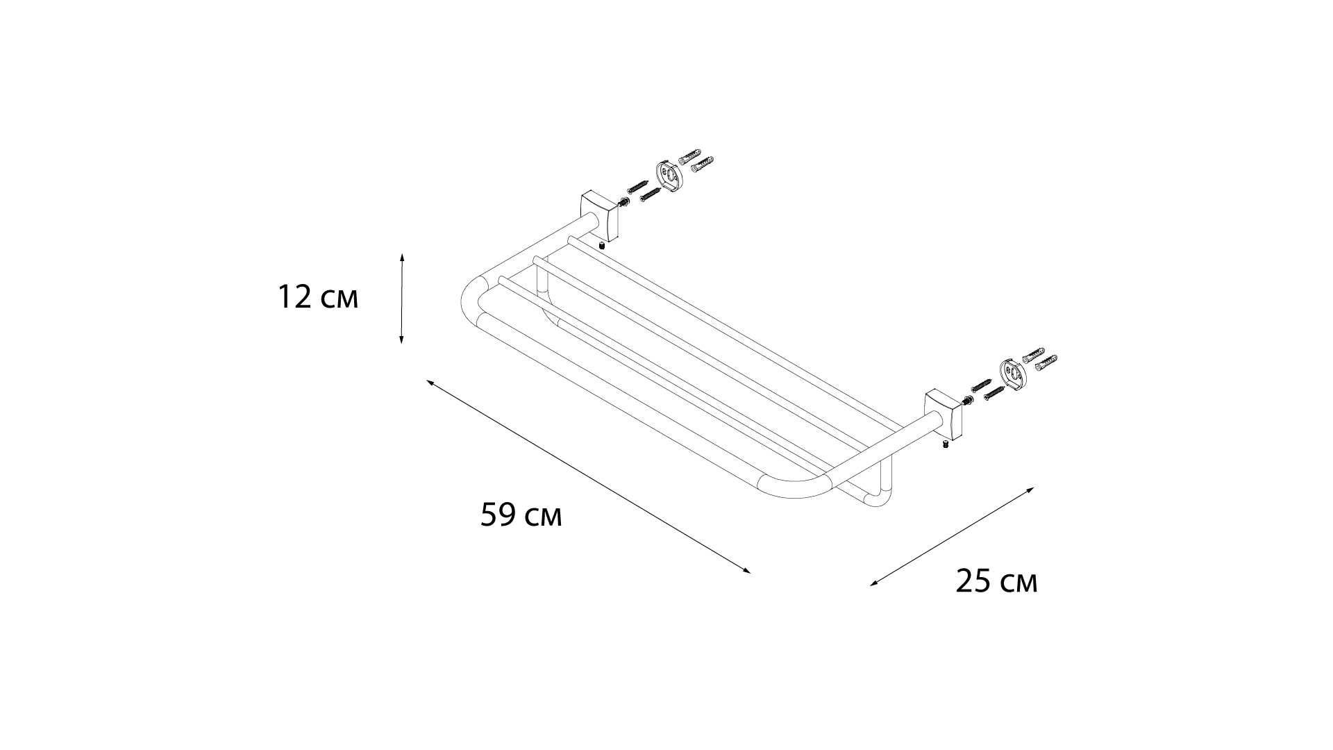 Полка для полотенец FIXSEN Kvadro (FX-61315)