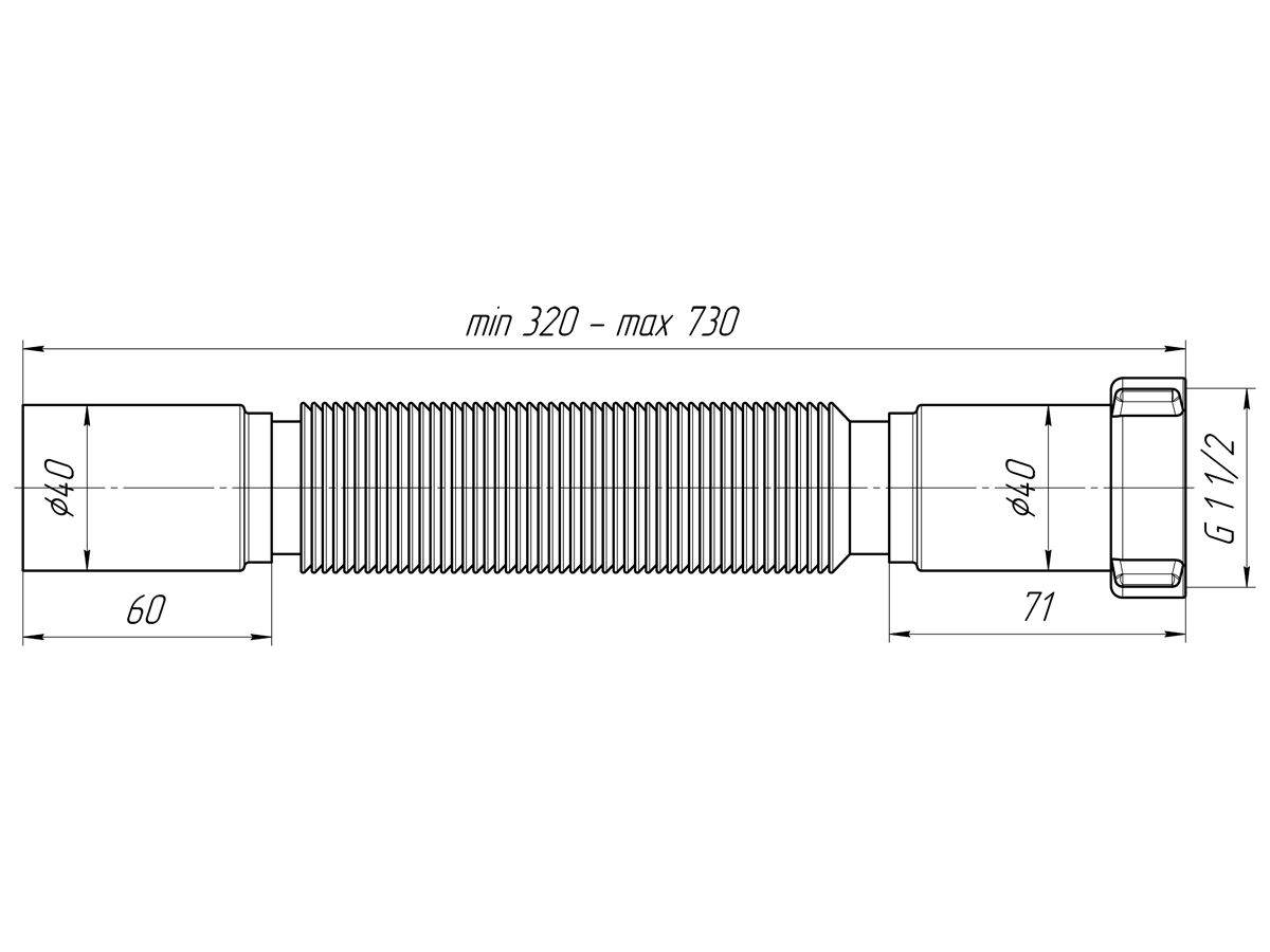 Гибкая труба 1 1/2"*40, ANI PLAST