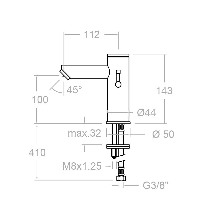 Сенсорный смеситель для раковины SOLTRONIC 8115B