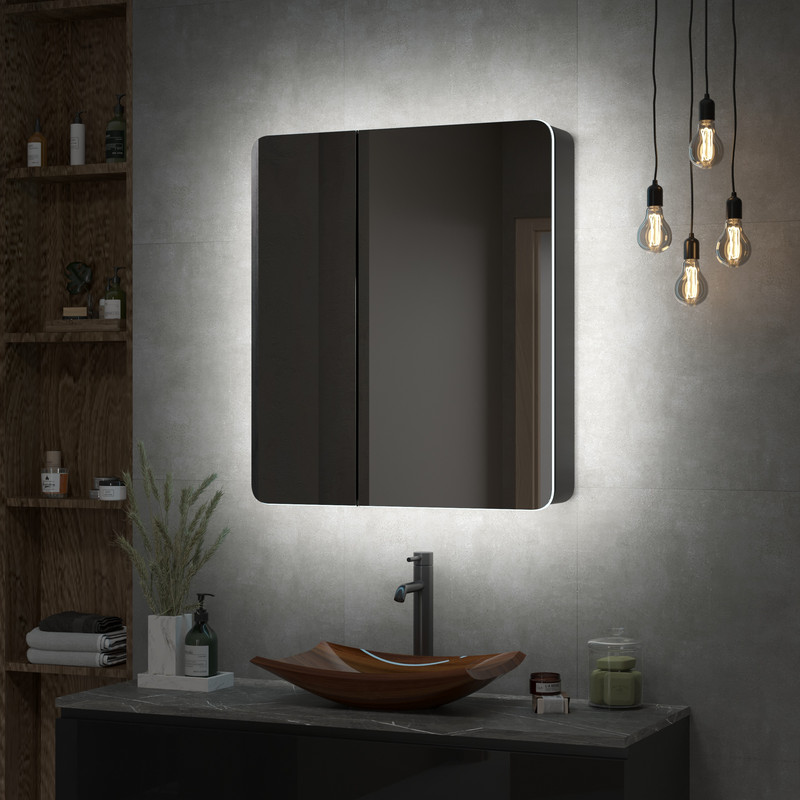 Зеркало-шкаф Eltoro black LED 760х850