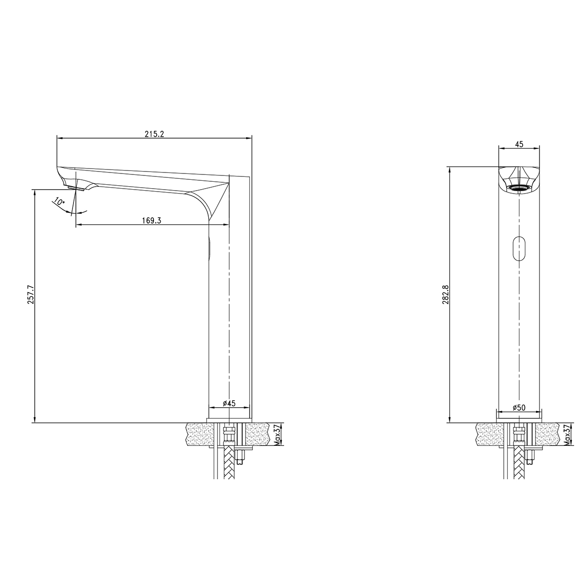 Project Смеситель для раковины монолитный бесконтактный (сенсорный), LM, LM4660CE