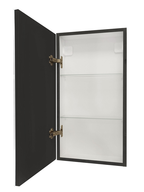 Зеркало-шкаф Mirror Box black Led 350х650 левый