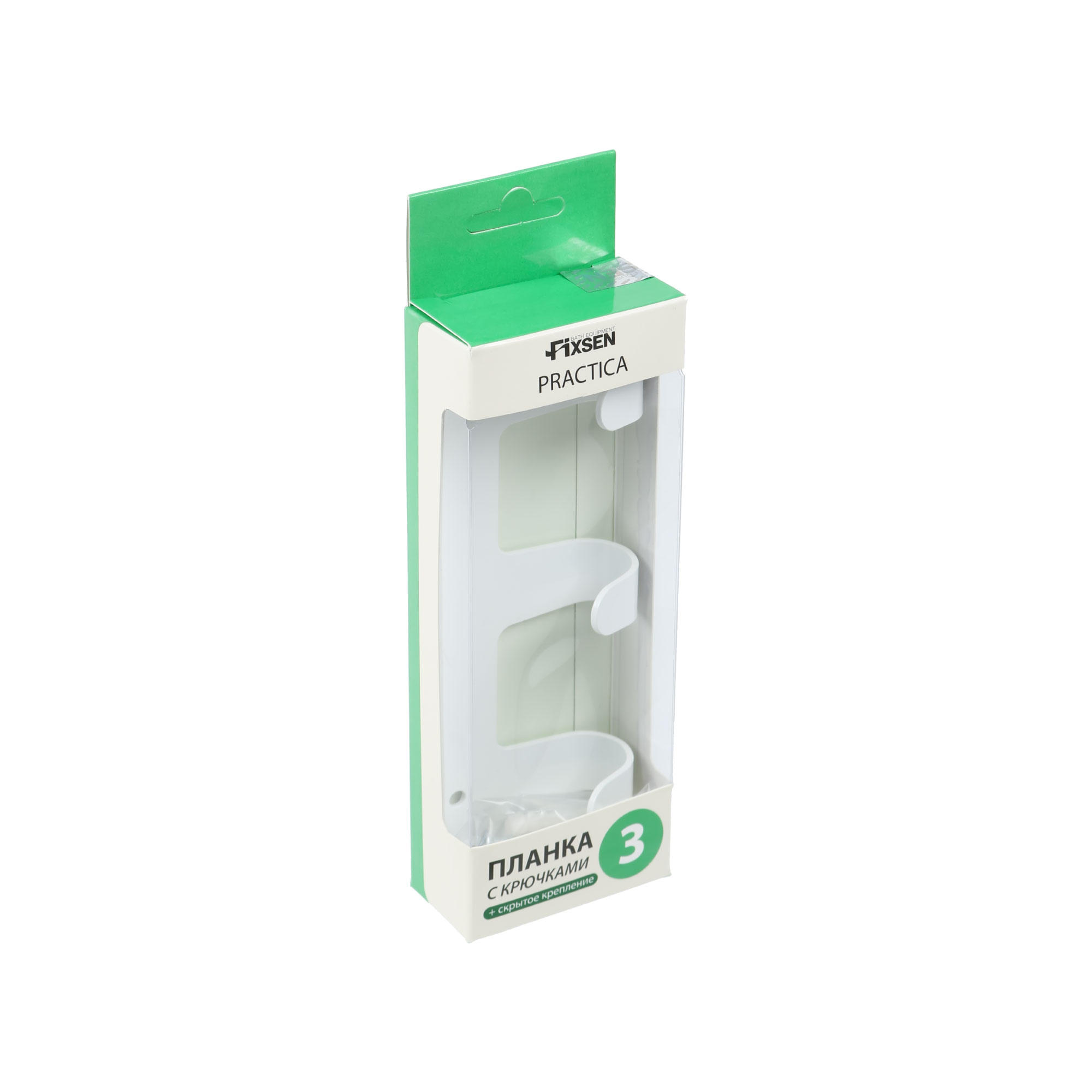 Планка 3 крючка Fixsen, FX-805W-3, белый