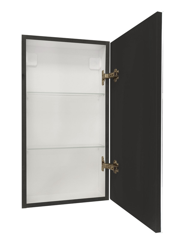 Зеркало-шкаф Mirror Box black Led 350х650 правый
