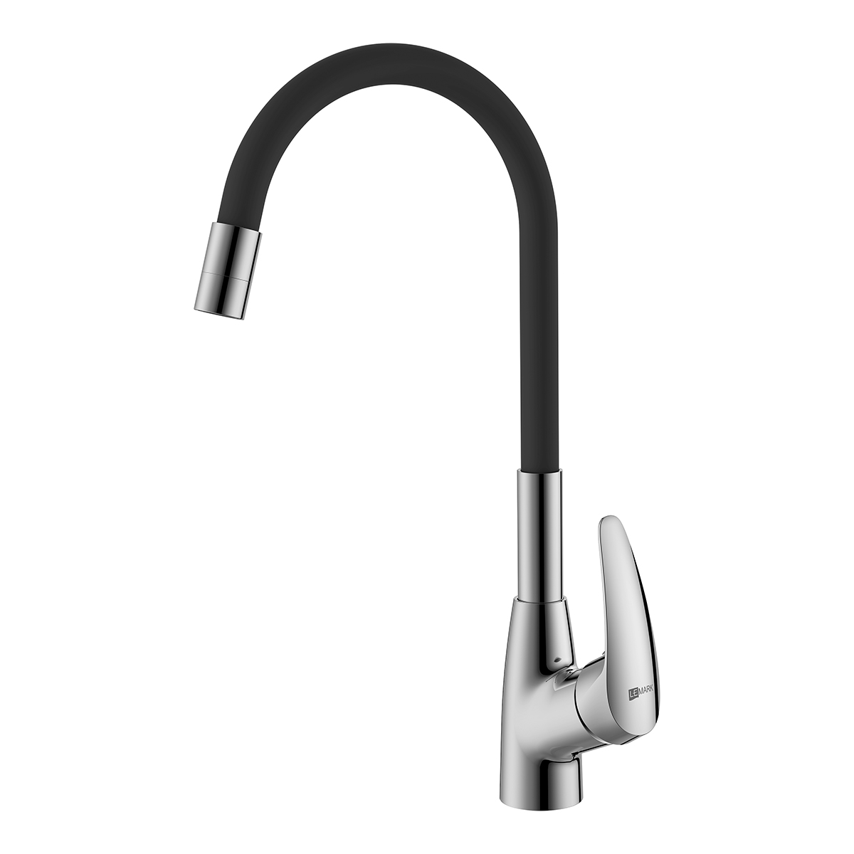Linara Смеситель для кухни, гиб.излив 261мм, р/ОД, хром/черный LM, LM0415C-Black