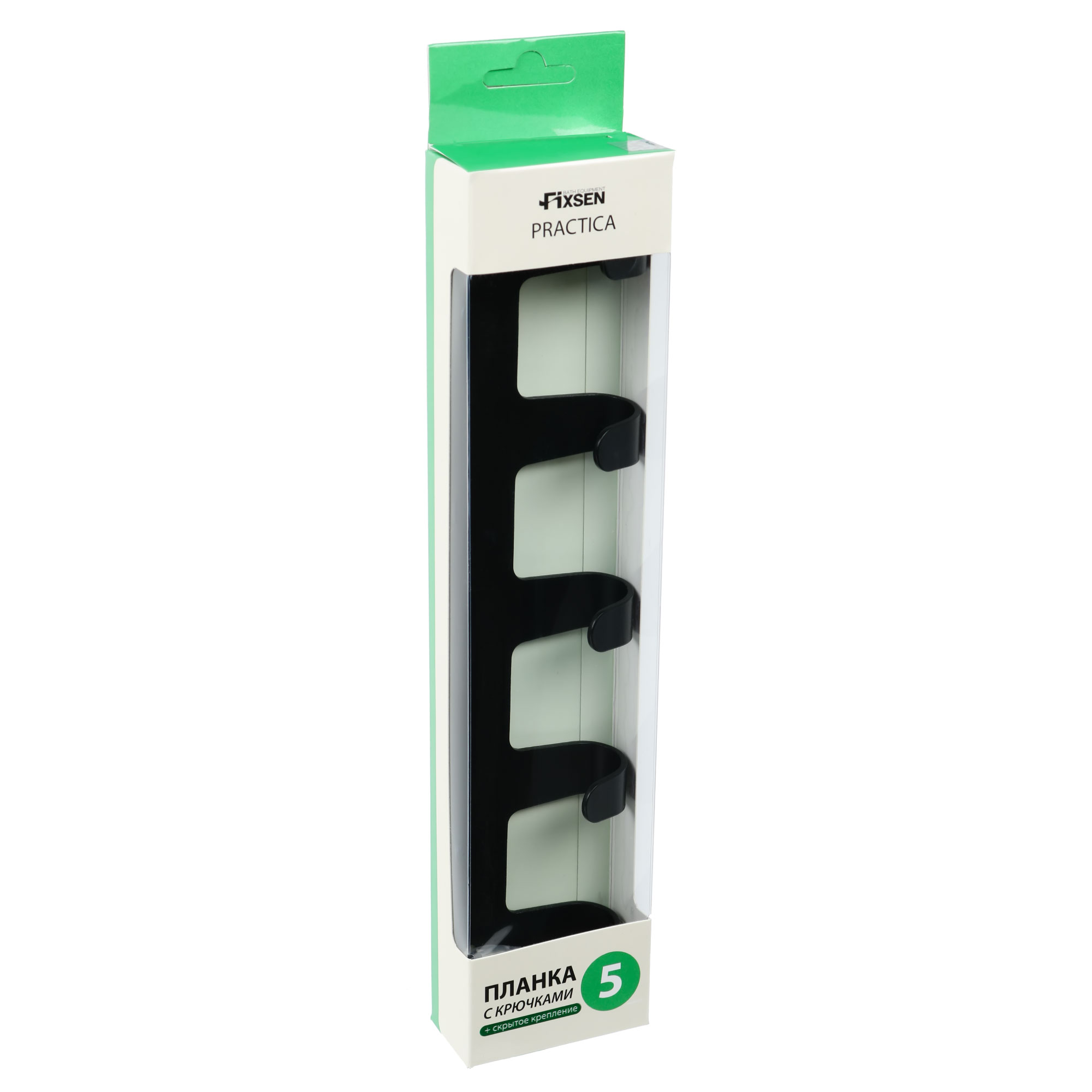 Планка 5 крючка Fixsen, FX-805B-5, черный