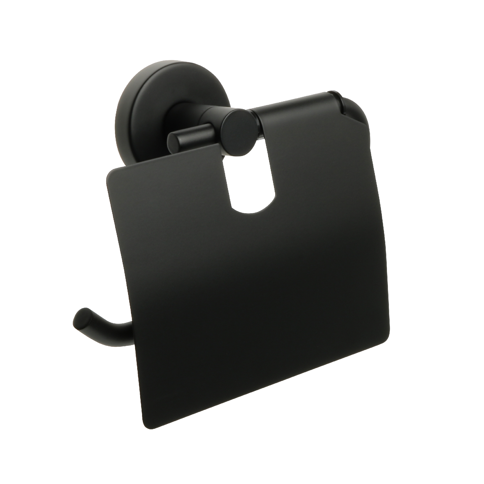 Бумагодержатель с крышкой черный FIXSEN Comfort Black (FX-86010)