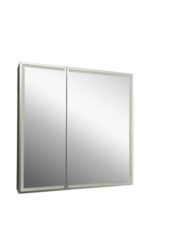 Зеркало-шкаф Mirror Box black Led 800х800