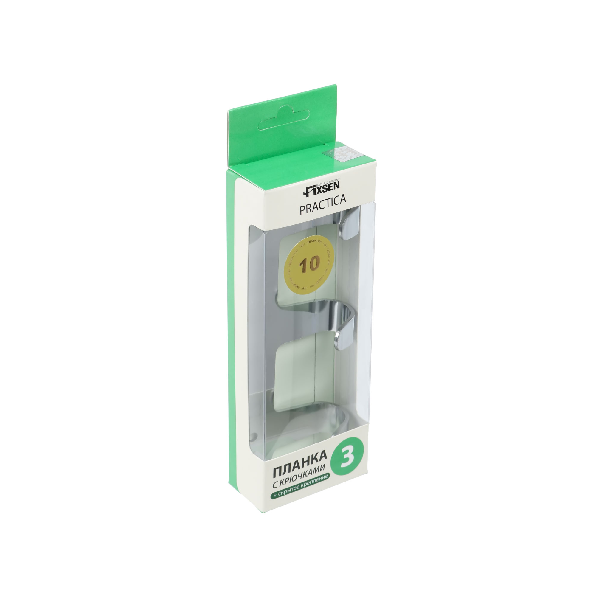 Планка 3 крючка Fixsen, FX-805-3, хром