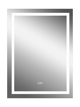 Зеркало Verte LED с часами 500x700
