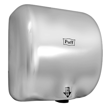 Электросушитель для рук PUFF-8888 высокоскоростной, антивандальный, хром матовый 1,8 кВт (1401.300)