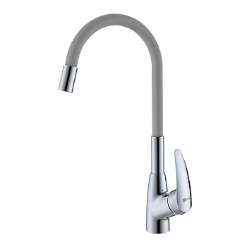 Linara Смеситель для кухни, гиб.излив 261мм, р/ОД, хром/серый, LM, LM0415C-Gray