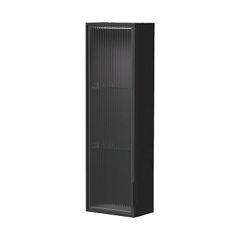 Шкаф EQUIL Stoune 25.1D со стеклом узкий универсальный, дуб черный (sSTOUNE25.1D.R/L-35)