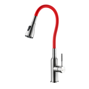 Expert Смеситель для кухни, гиб.излив 203мм, р/ОД, матовый/красный, LM, LM5082S-Red