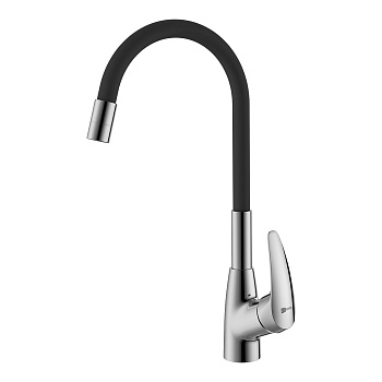 Linara Смеситель для кухни, гиб.излив 261мм, р/ОД, хром/черный LM, LM0415C-Black