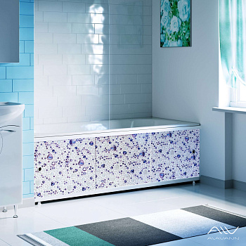 ОПТИМА_Decor Экран для ванны 170 см,ПВХ с офсетной печатью,(мозайка жемчужная-034), ALAVANN